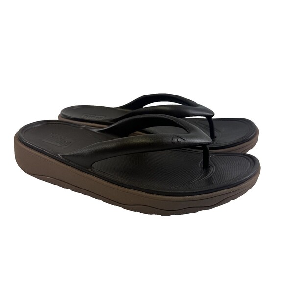 FitFlop Relieff Recovery Toe Post Sandals Brown Slip On EVA Comfort Womens 10 - Picture 1 of 11